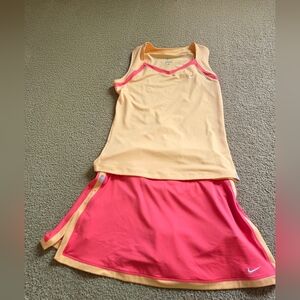 Nike Peach and Pink Athletic Top & Skort.